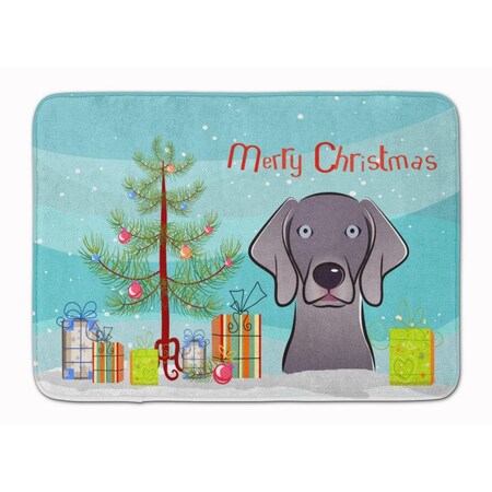 Carolines Treasures Christmas Tree and Weimaraner Machine Washable Memory Foam Mat BB1603RUG